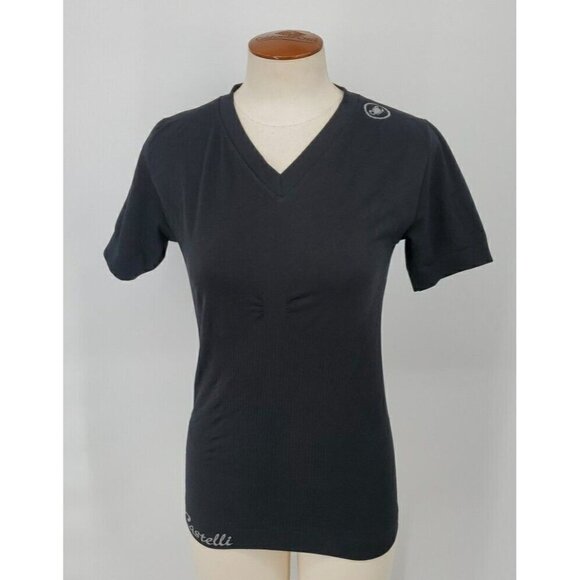 Castelli Cycling ? Shirt Womens L / XL  Black Tee Fitted Ribbed Stretch Top - Picture 1 of 16